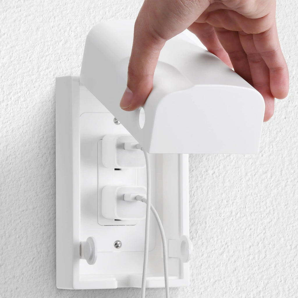 Bates - Baby Safety Outlet Cover Box 2 Pack Baby Proof Outlet Covers Baby Proofing Plug Covers for Electrical Outlets Socket Covers for Outlets Child Proof Outlet Cover Outlet Box Cover
